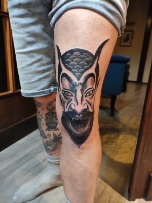 27.American Traditional Devil Tattoo